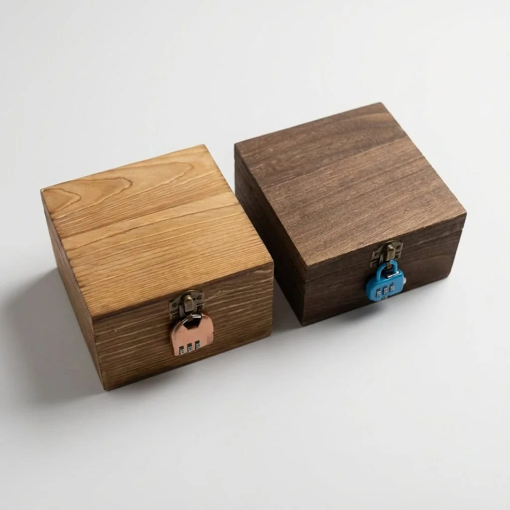 Wooden Combination Lock Box for Blind Box Packaging & Secure Storage 4
