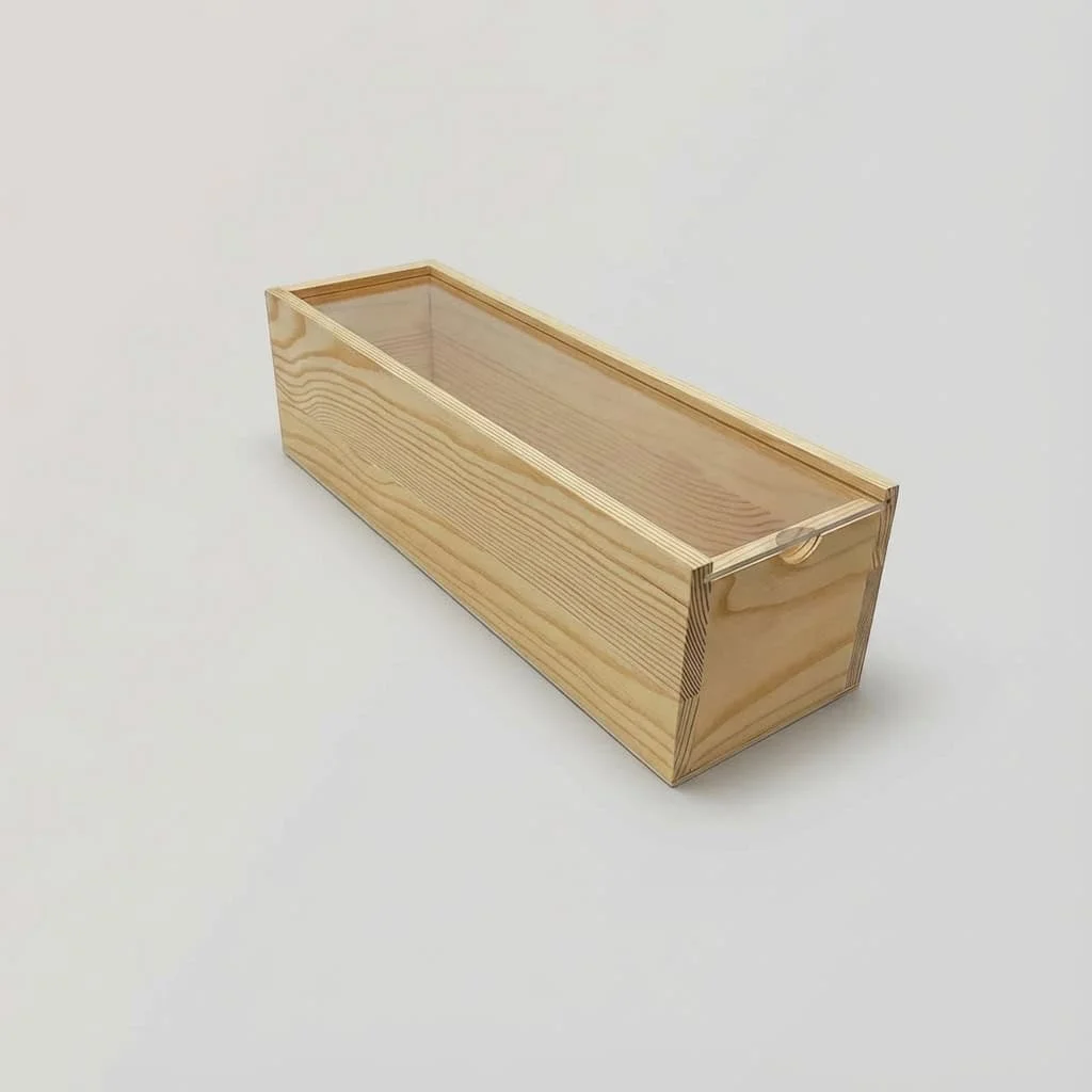 Custom Wooden Wine Gift Box Single Bottle with Acrylic Sliding Lid 3