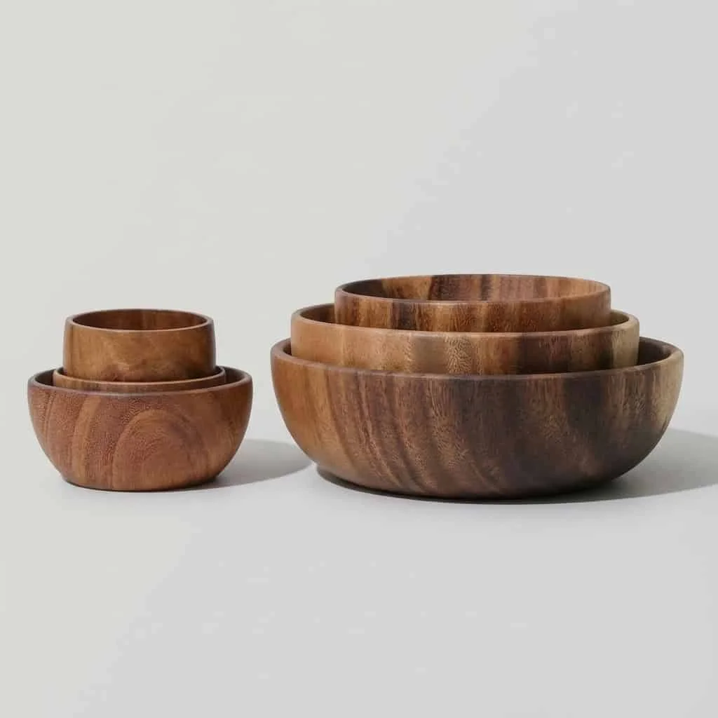Black Walnut Wood Salad Bowl for Home and Restaurant Use 2
