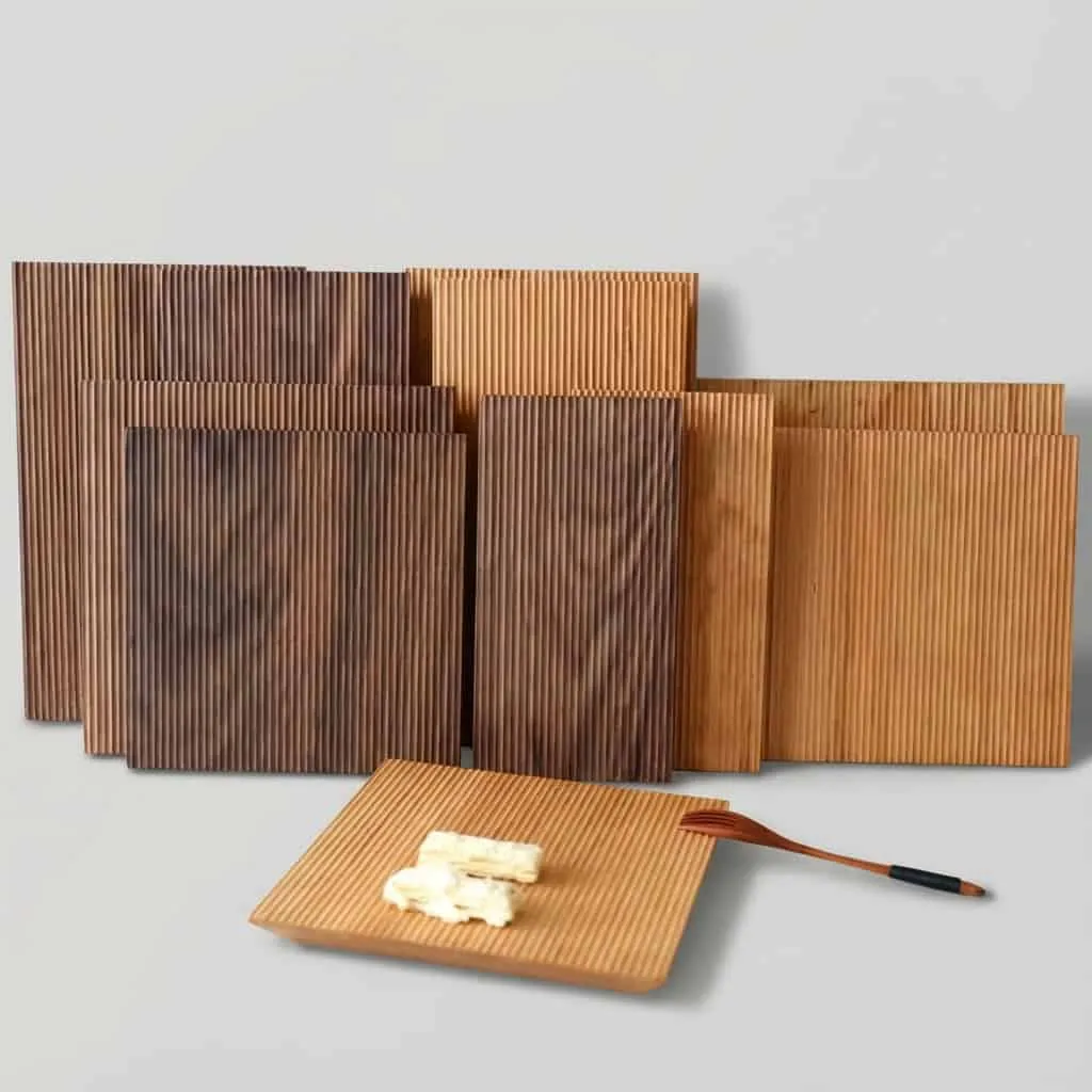 Japanese Striped Wooden Serving Trays
