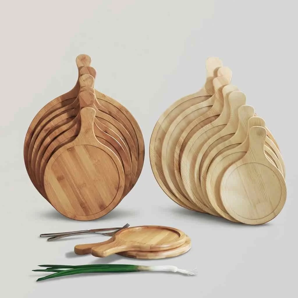 Wooden Pizza Serving Board & Steak Plate Tray for Restaurant & Home Use