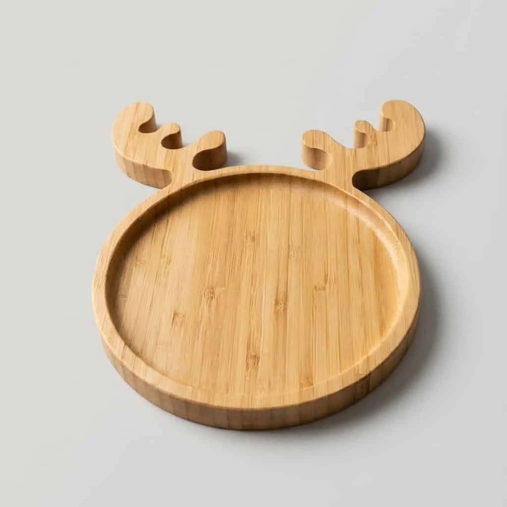 Bamboo Kids Dinner Plates – Custom Animal Shape Bamboo Baby Feeding Trays 4