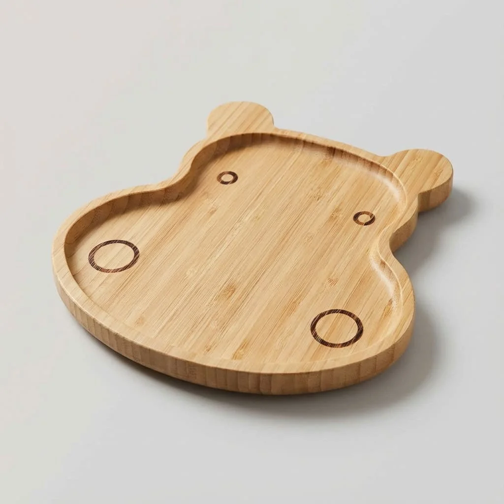 Bamboo Kids Dinner Plates – Custom Animal Shape Bamboo Baby Feeding Trays 8