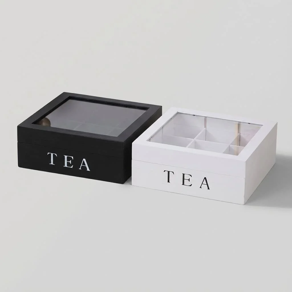 Wooden Compartment Box with Clear Acrylic Lid for Gift Packaging 3