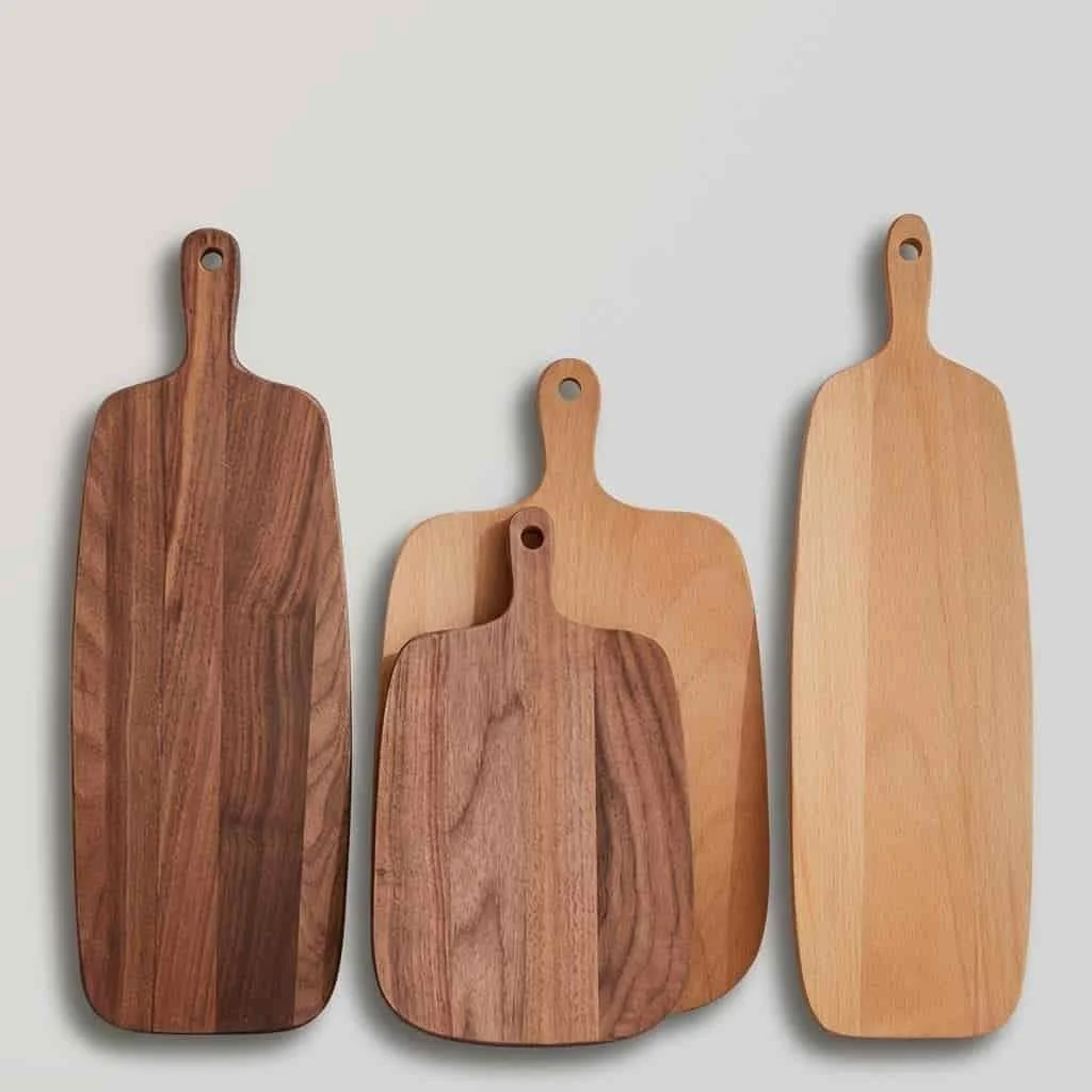 Black walnut and beech wood side by side