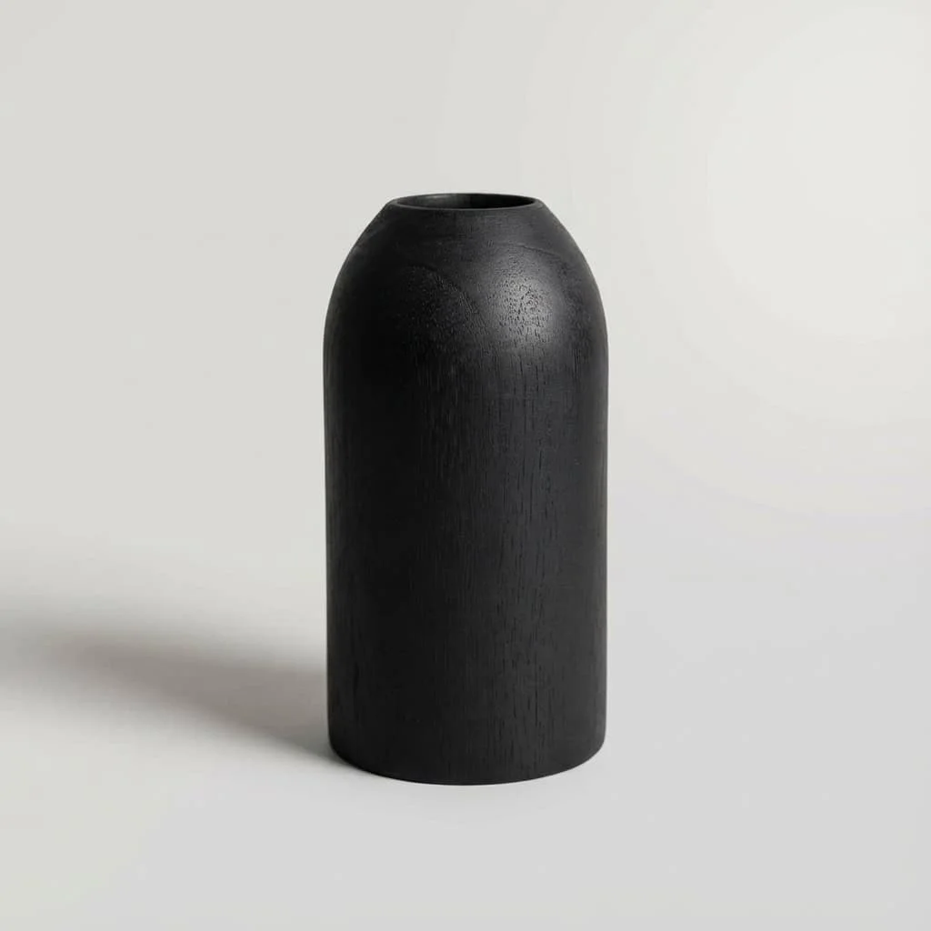 Wooden Cylinder Vase Minimalist Retro Solid Wood Vase Home Decor Supply 2