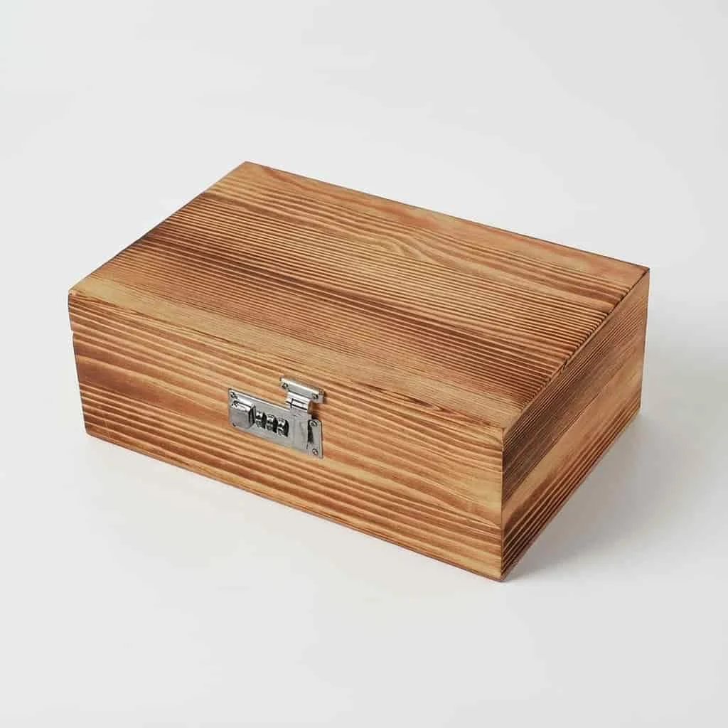 Wooden Blind Box with Combination Lock for Secure Storage 3