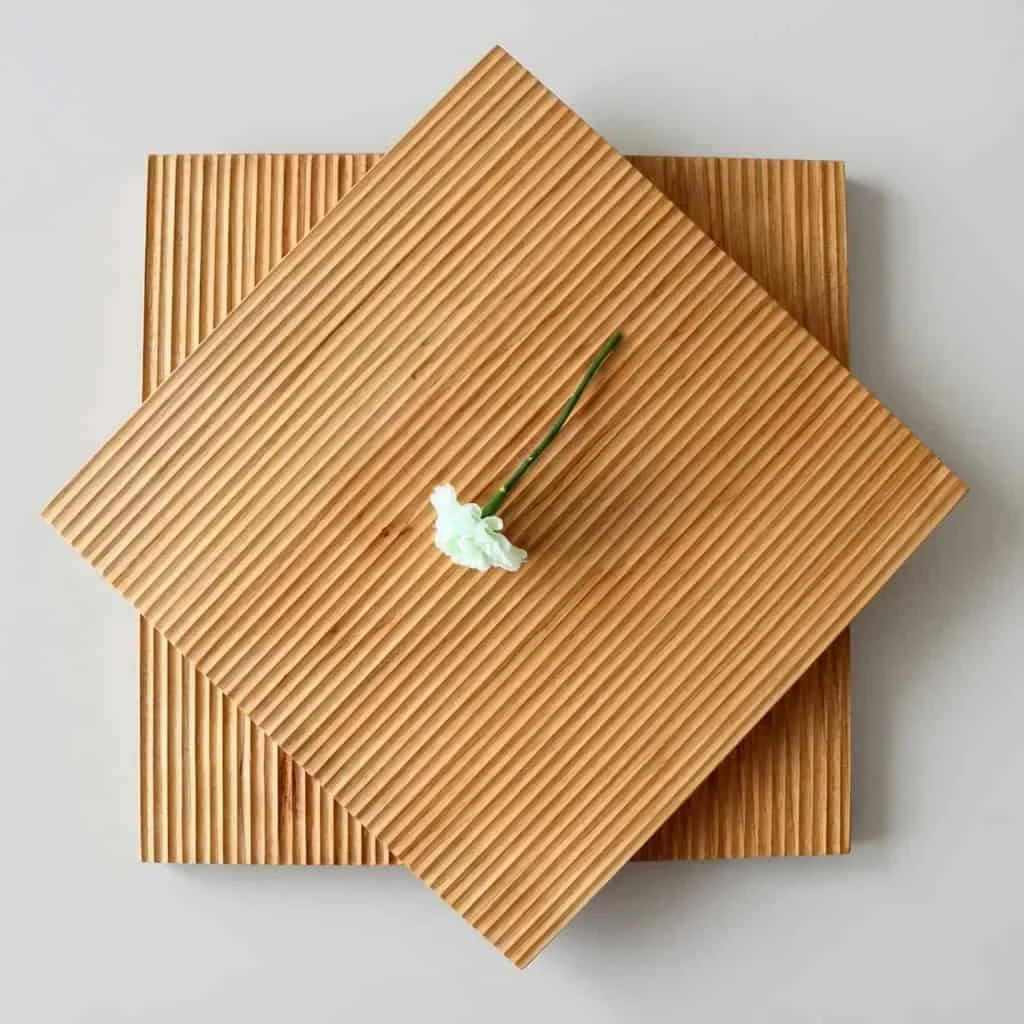 Japanese Striped Wooden Serving Trays 2