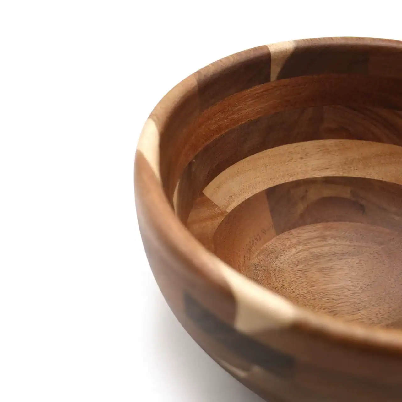 Acacia Wood Salad Bowl – Large Solid Wood Fruit & Rice Serving Bowls 3