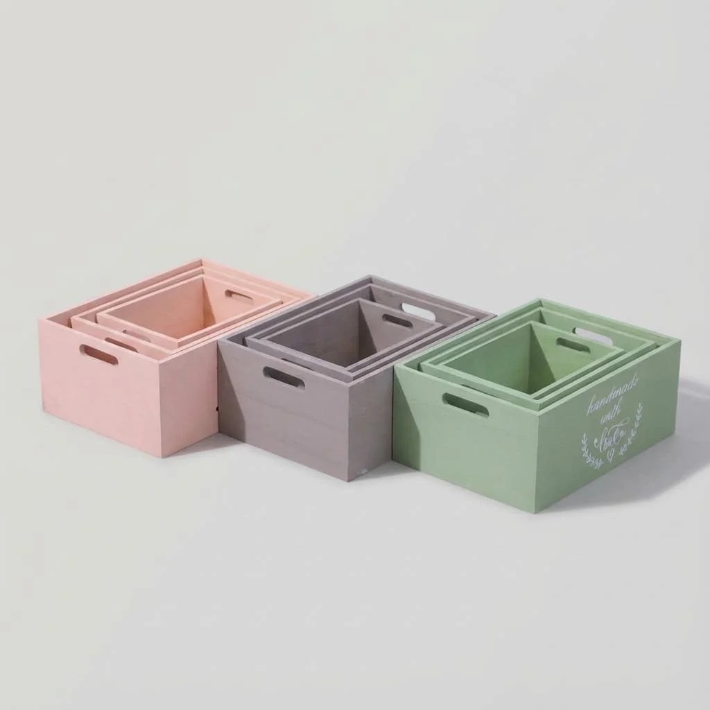 Solid Paulownia Wooden Storage Bins for Retail Display and Organization 3