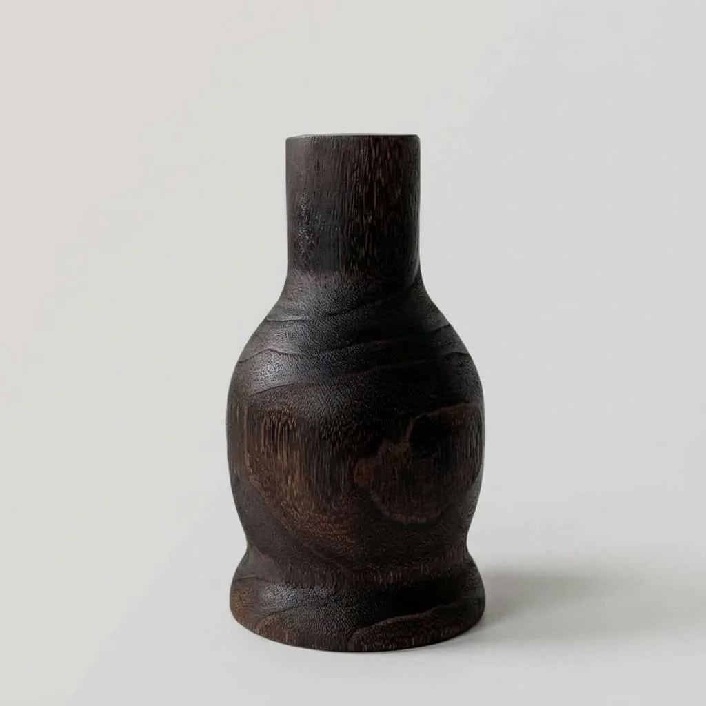 Wooden Belly Vase for Dry Flower Display | Custom Paulownia Wood Vases 4