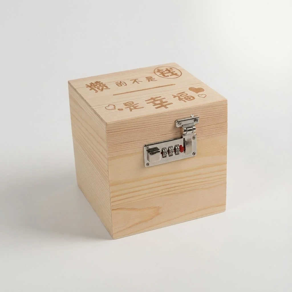 Wooden Blind Box with Combination Lock for Secure Storage 7