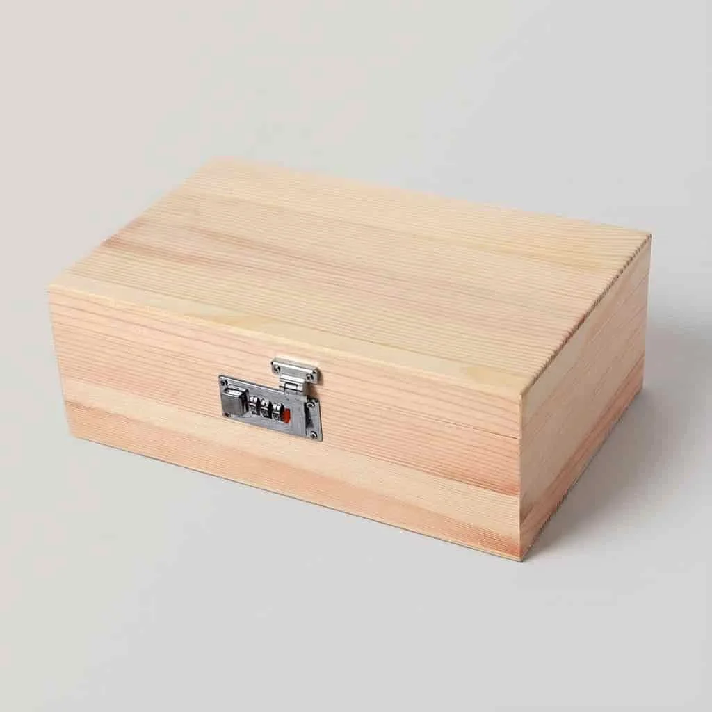 Wooden Blind Box with Combination Lock for Secure Storage 4