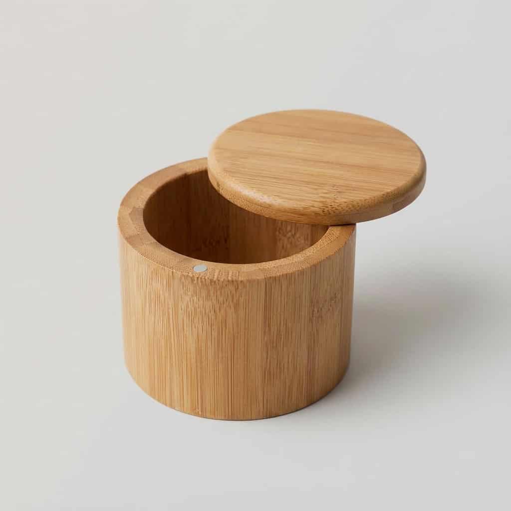 Wholesale Large Capacity Round Bamboo Seasoning Jar with Lid for Kitchen Spice Storage
