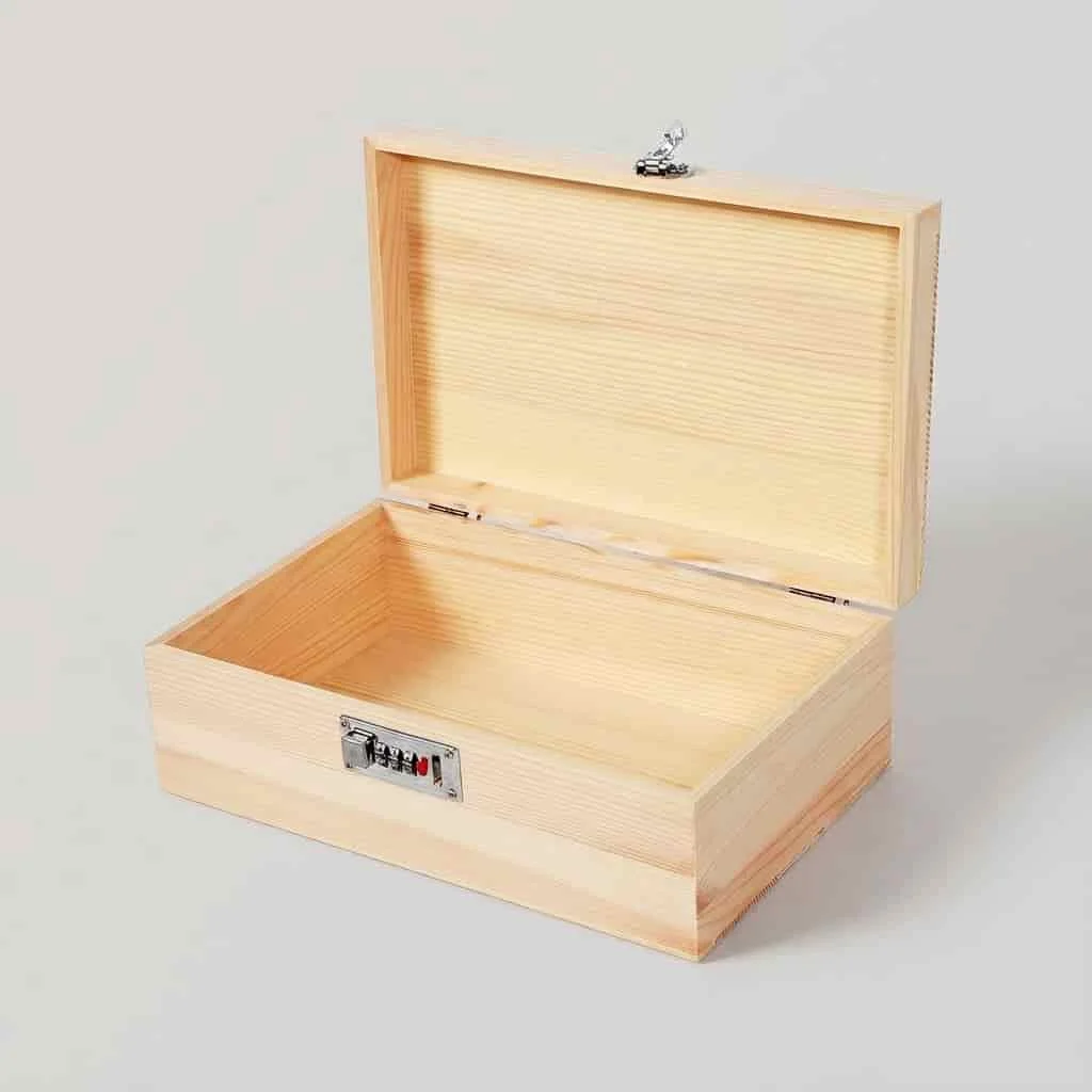 Wooden Blind Box with Combination Lock for Secure Storage 5