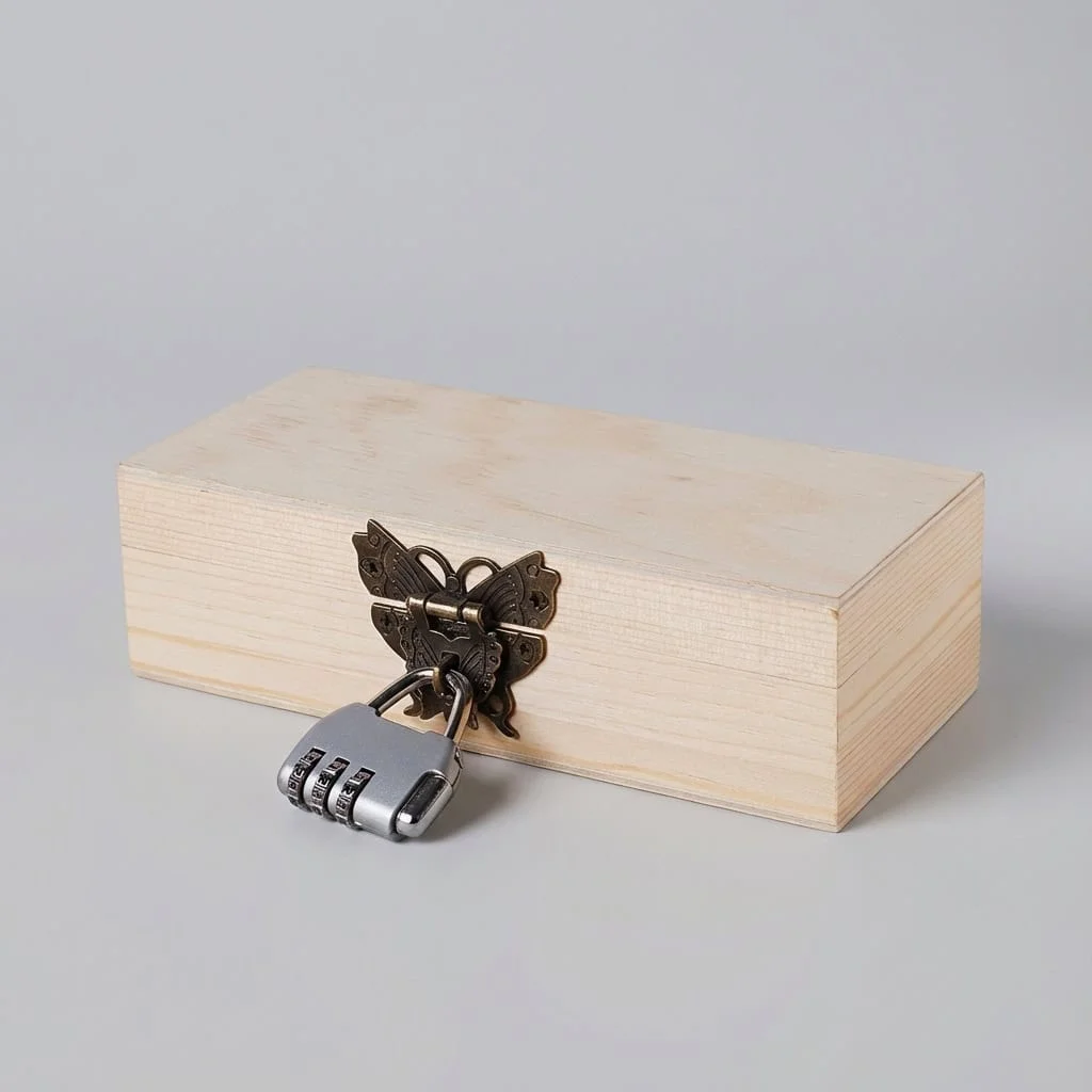 Wooden Blind Box with Combination Lock for Secure Storage 15