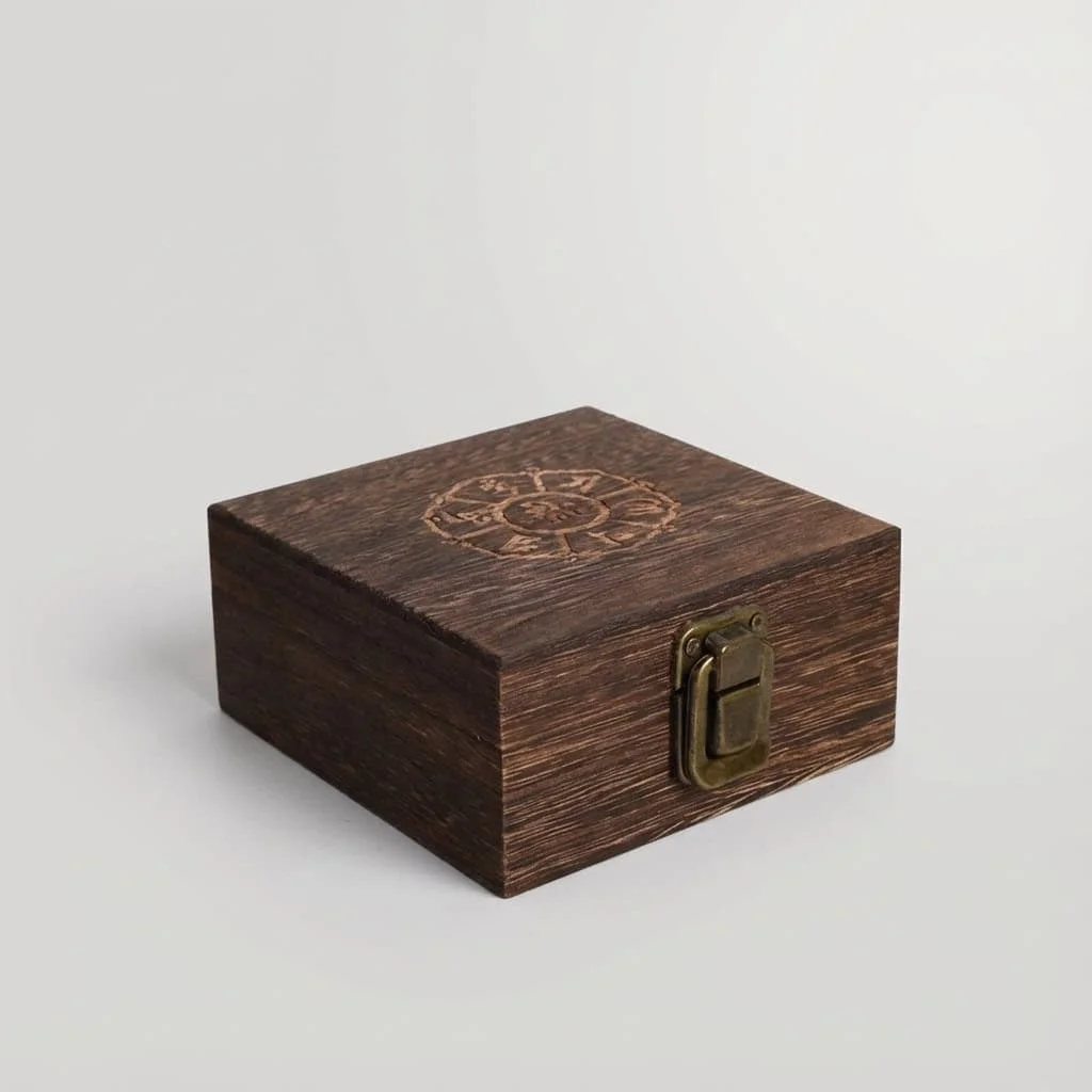 Charred Paulownia Hinged Lid Box for Jewelry & Storage Packaging 4