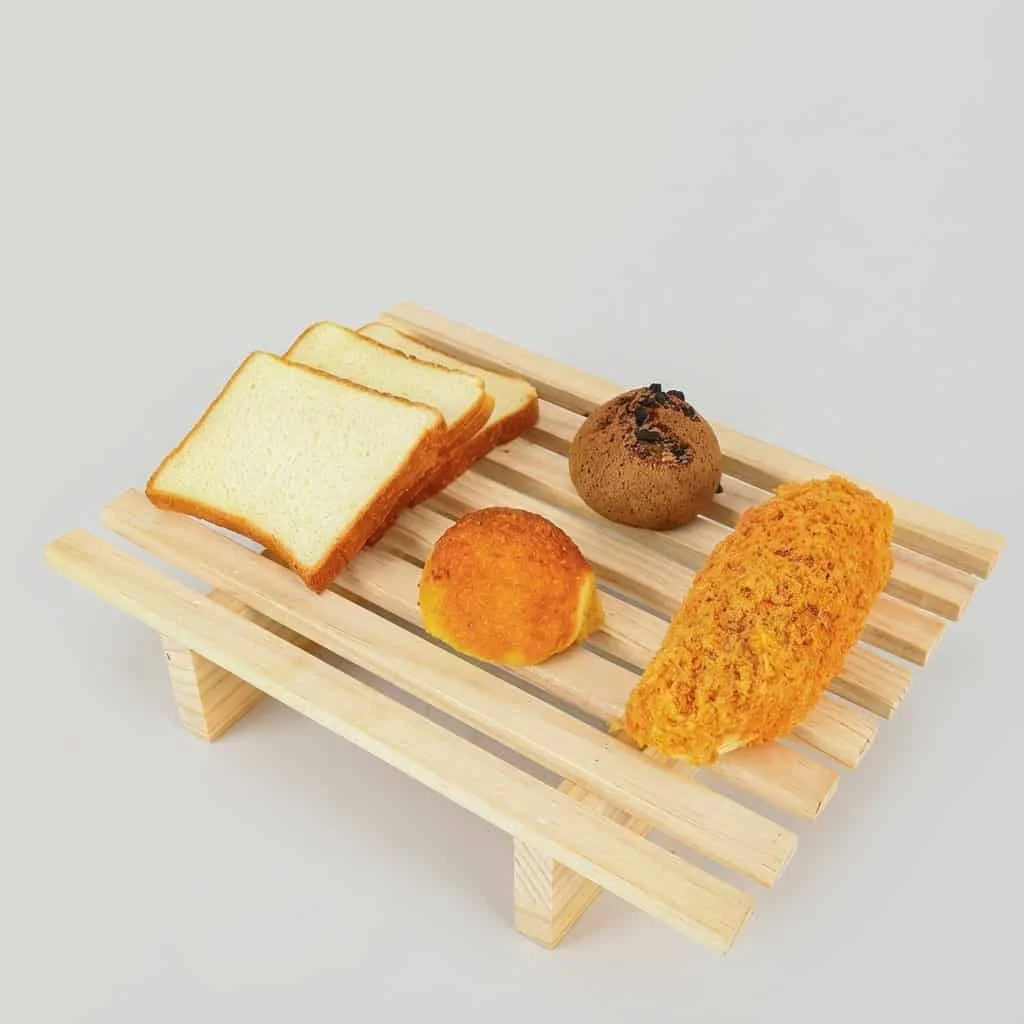 Pine Wood Bread Display Rack Tray for Bakery Pastry Cake Dessert Storage 2