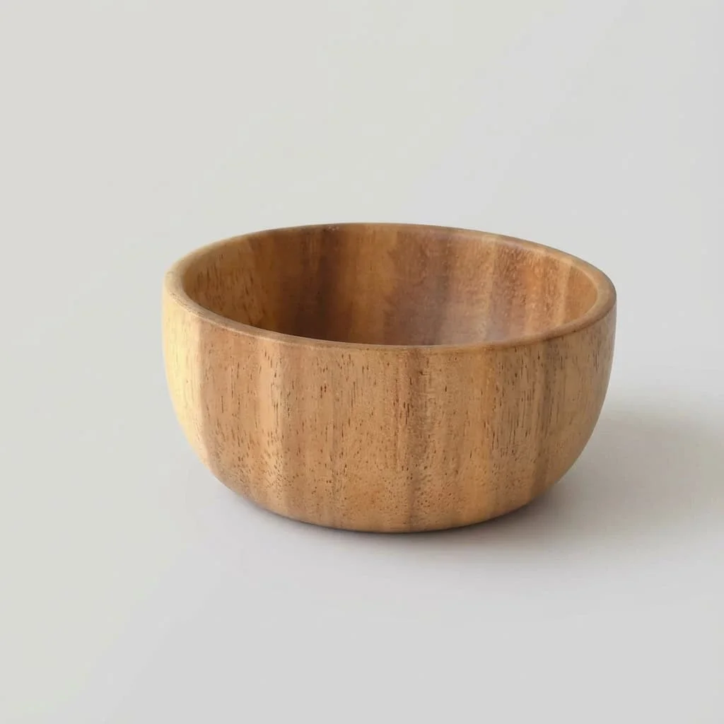 Natural Acacia Wood Bowl – Unfinished & Wax-Free Wooden Kitchenware 6