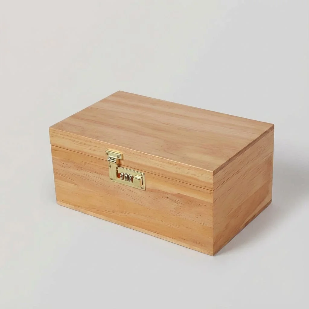 Wooden Blind Box with Combination Lock for Secure Storage 6