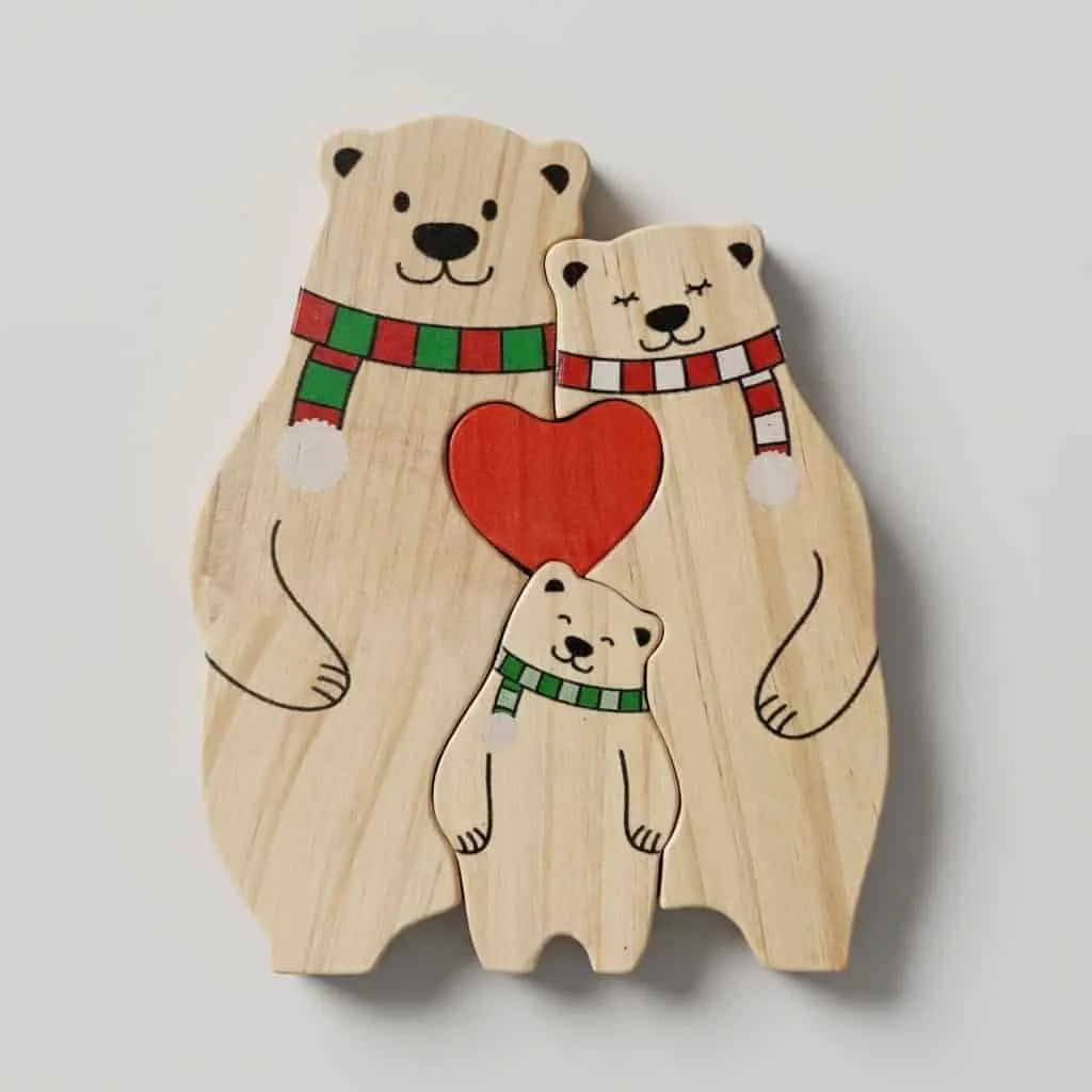 Winter Wooden Bear Family Puzzle Craft Set for Bulk Orders 2