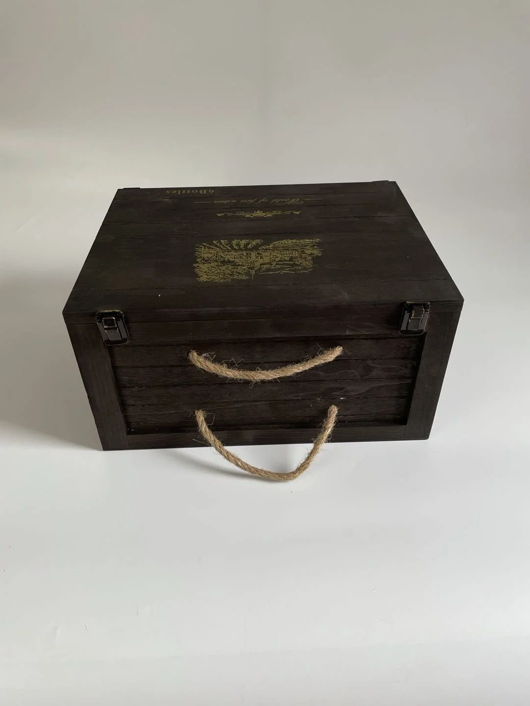 Custom 6 Bottle Wooden Wine Case with Custom Silk Screen Printing 2