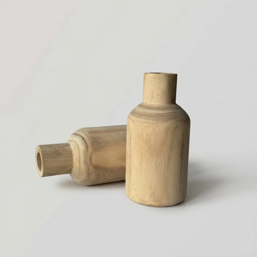 Nordic Retro Solid Wood Dry Flower Vase | Tea Room & Dining Table Decor 3