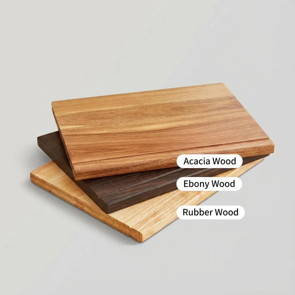 Book Shaped Cutting Board Set with Stand – Acacia, Ebony, Rubber Wood Kitchenware 2