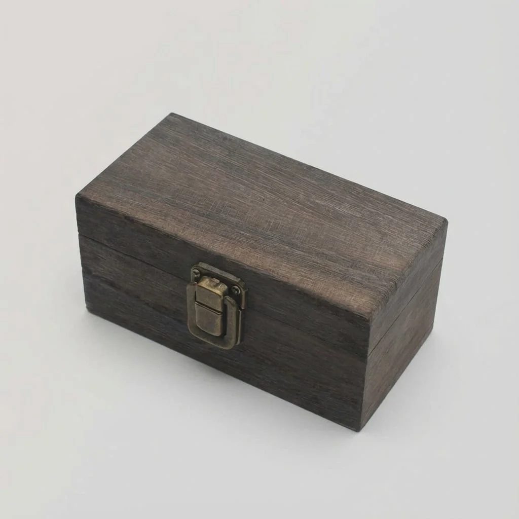 Custom Rectangular Vintage Paulownia Wood Box for Desktop Storage and Gift Packaging
