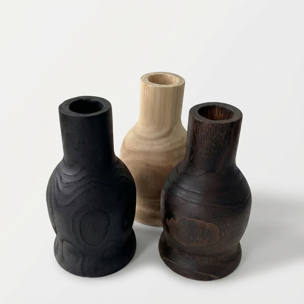 Wholesale Wooden Belly Vase for Dry Flower Display | Custom Paulownia Wood Vases