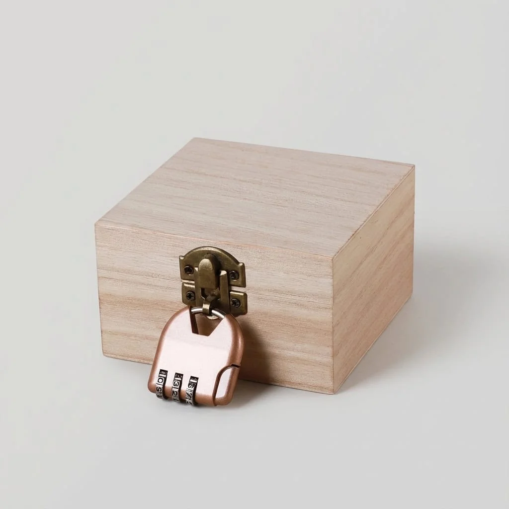 Wooden Blind Box with Combination Lock for Secure Storage 12