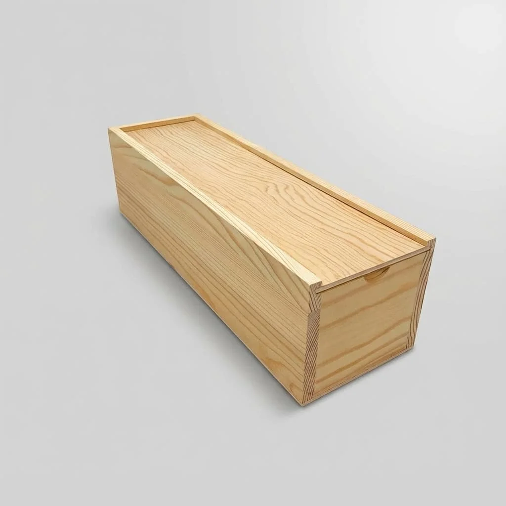 Custom Single Bottle Wooden Wine Box with Sliding Lid 3