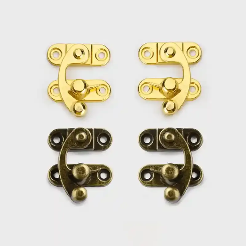 Wooden box latch and clasp hardware
