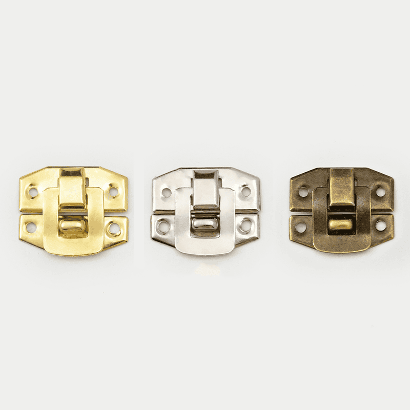 Wooden box latch and clasp hardware