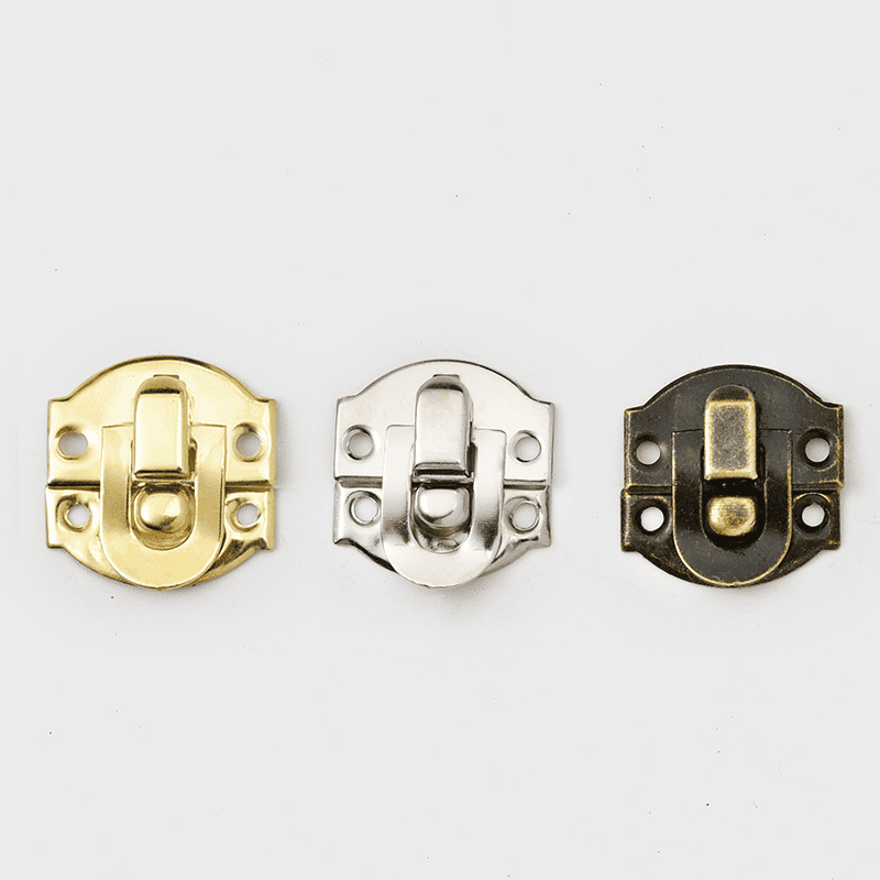 Wooden box latch and clasp hardware