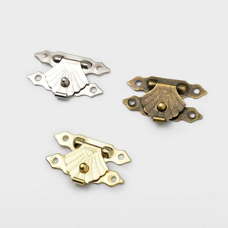 Wooden box latch and clasp hardware
