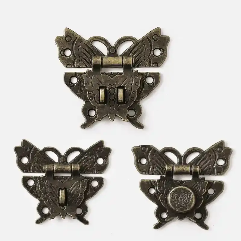 Wooden box latch and clasp hardware