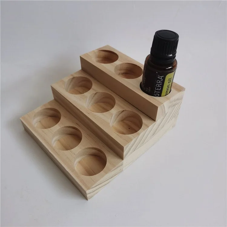 8-Slot Custom Wooden Essential Oil Tiered Display 4