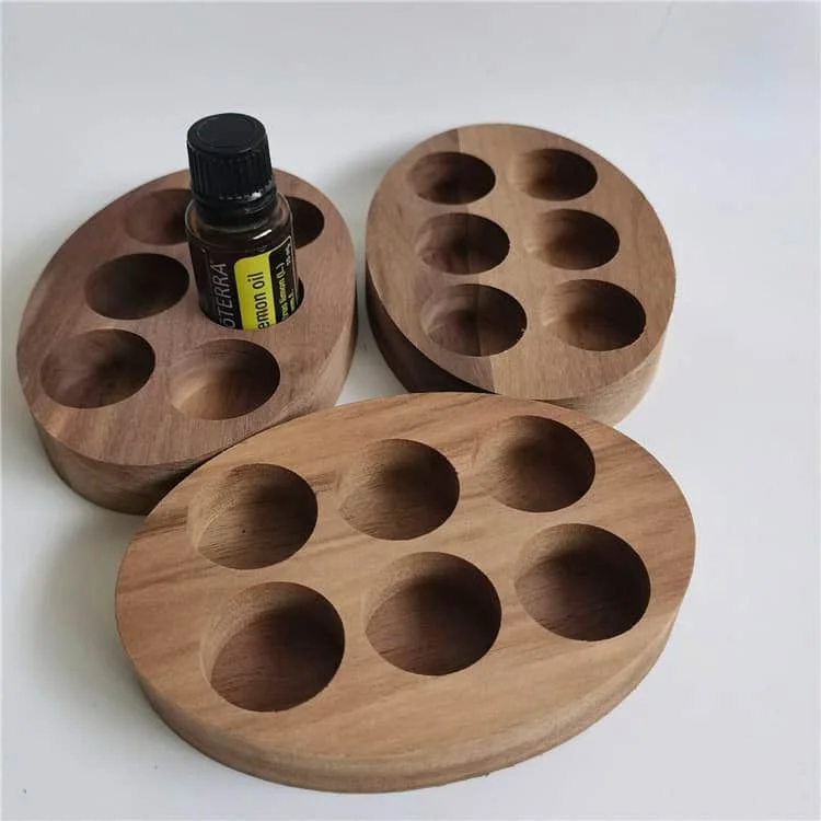 Custom Wooden Essential Oil Holder Tray for Aromatherapy