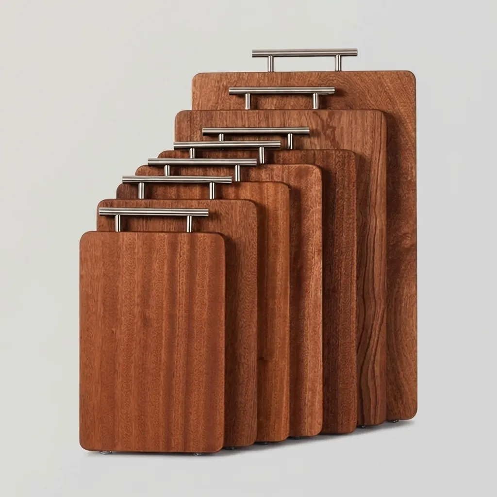 Wenge Wood Cutting Boards with Handle – Custom Double-Sided Kitchen Chopping Blocks