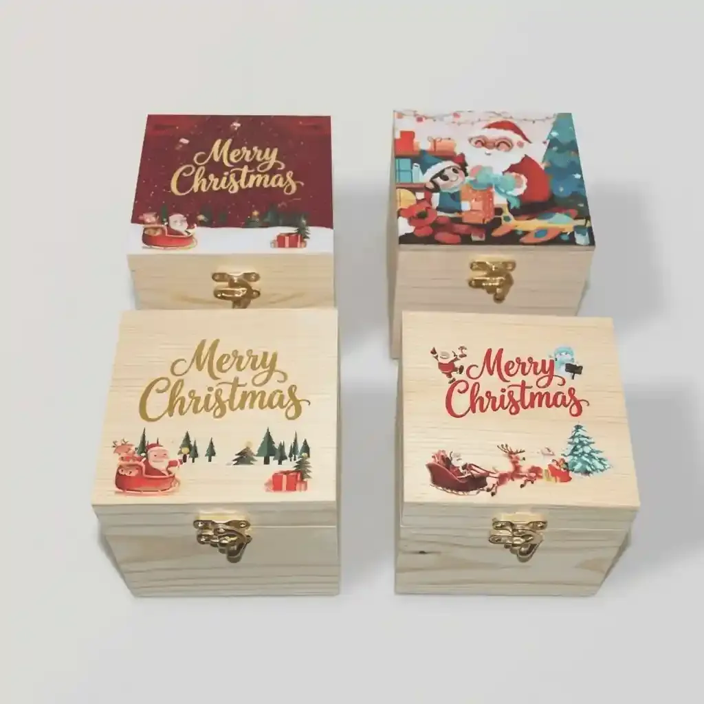 Custom Christmas Gift Wooden Packaging Boxes for Wholesale Buyers