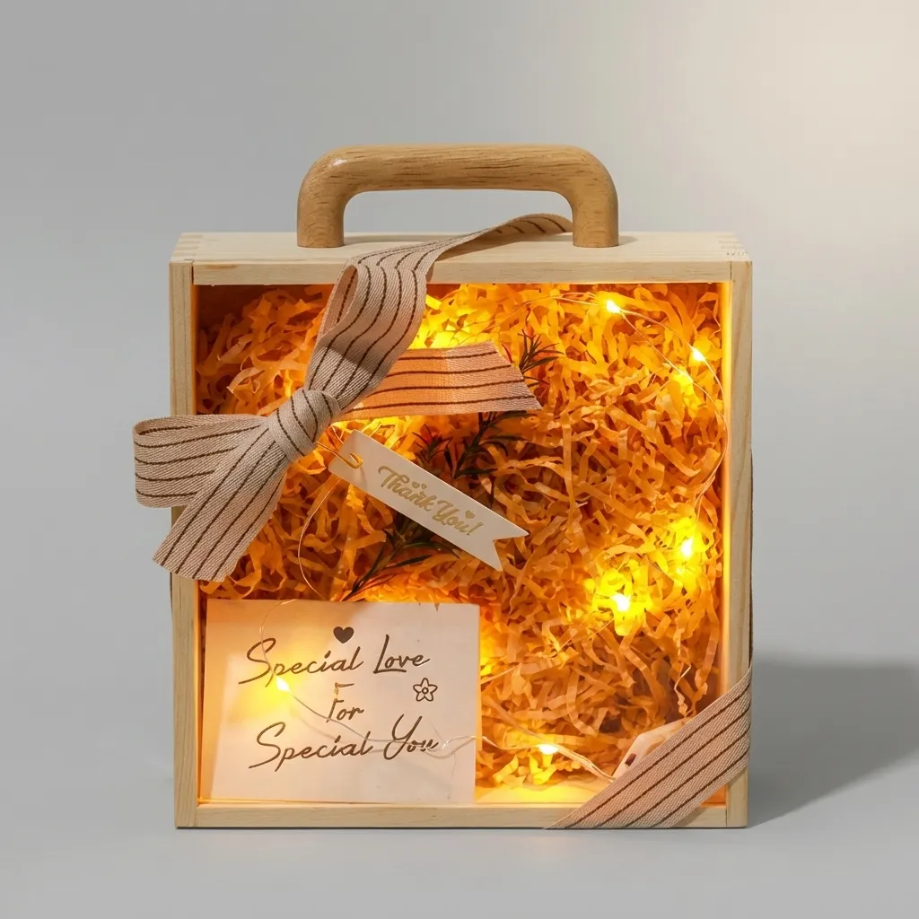 Custom Wooden Handle Gift Boxes with Acrylic Front for Wedding & Event Favors 2