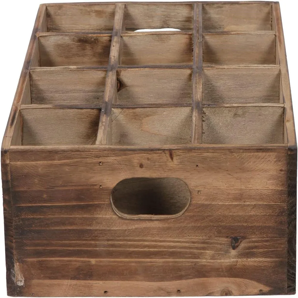 Rustic Wooden Beer Crate for Decoration Living Room Bedroom Wooden Storage Box with Handles 3