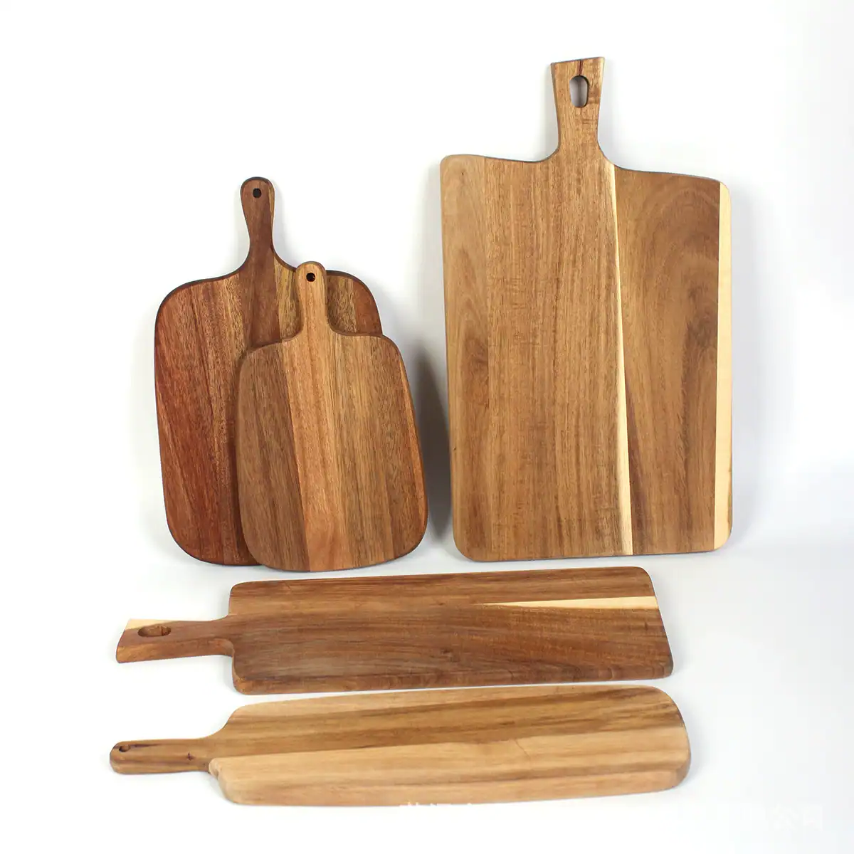 Acacia Wooden Cutting Board with Handle — Solid Wood Kitchen Chopping Board
