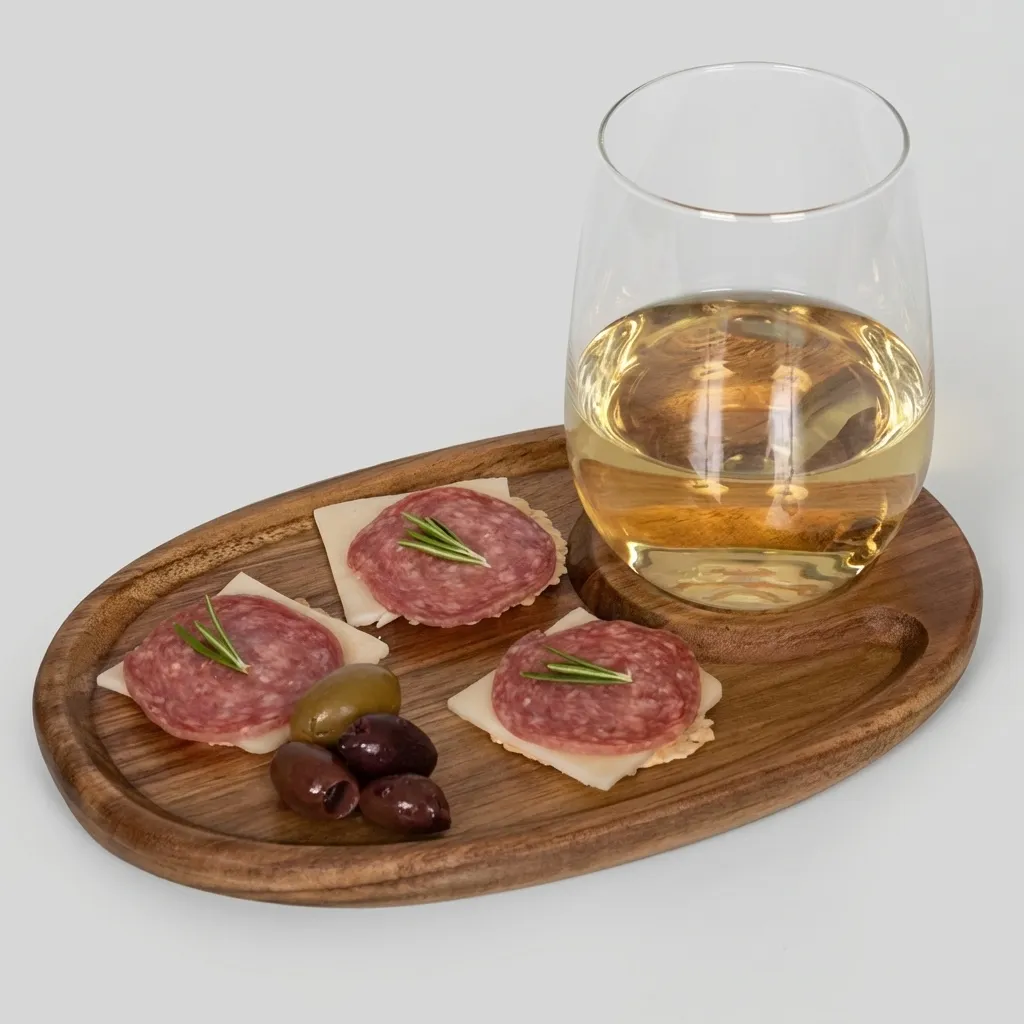 Custom Acacia Wood Stemware Serving Tray