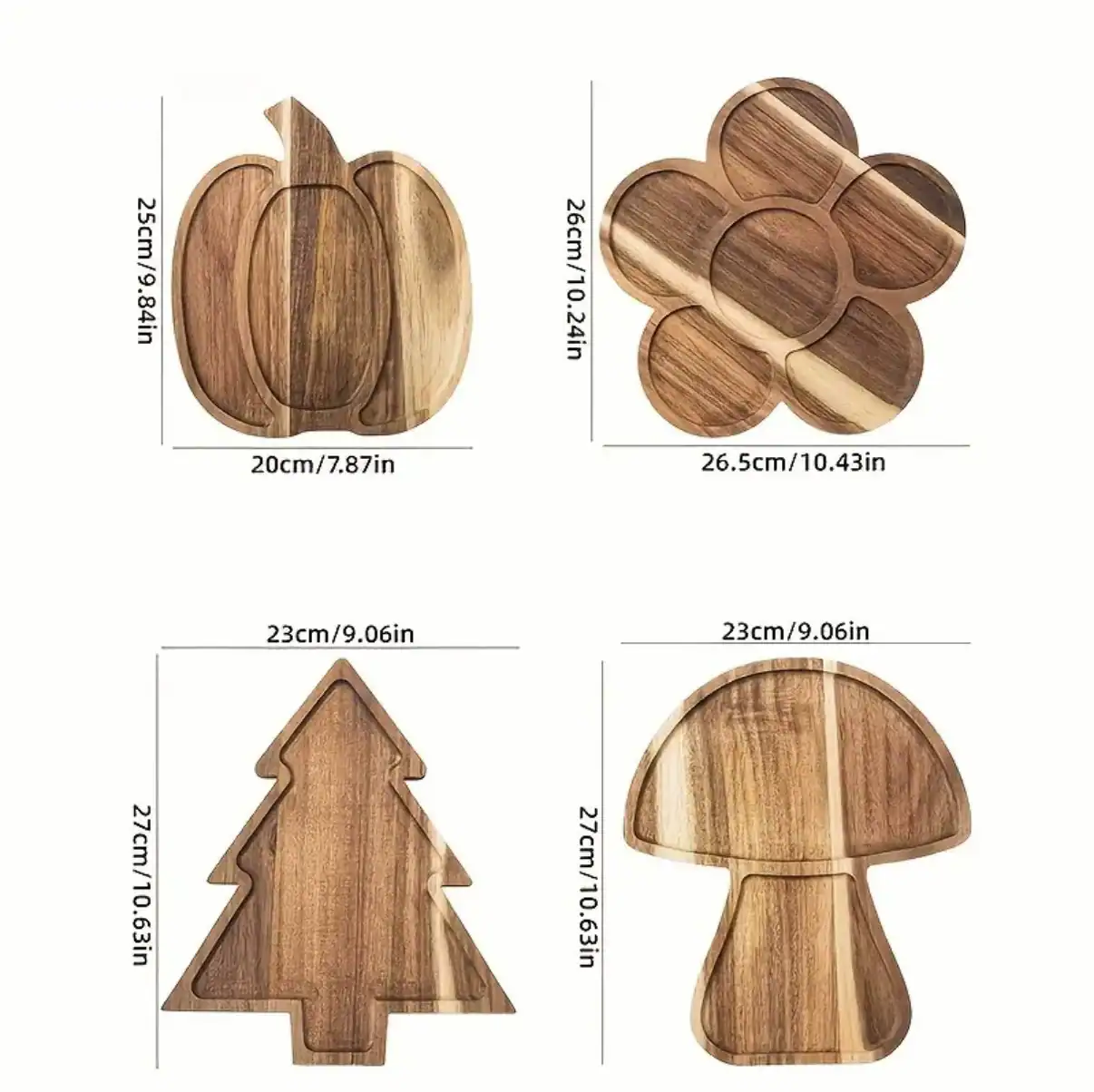Acacia Wood Decorative Tray for Essential Oils, Snacks & Home Decor