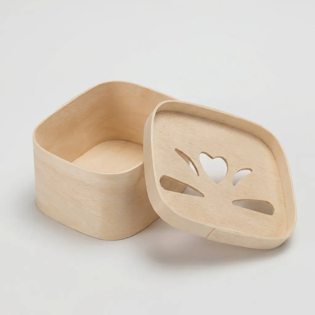 Custom Birchwood Storage Box with Creative Lid for Tea & Candy 2