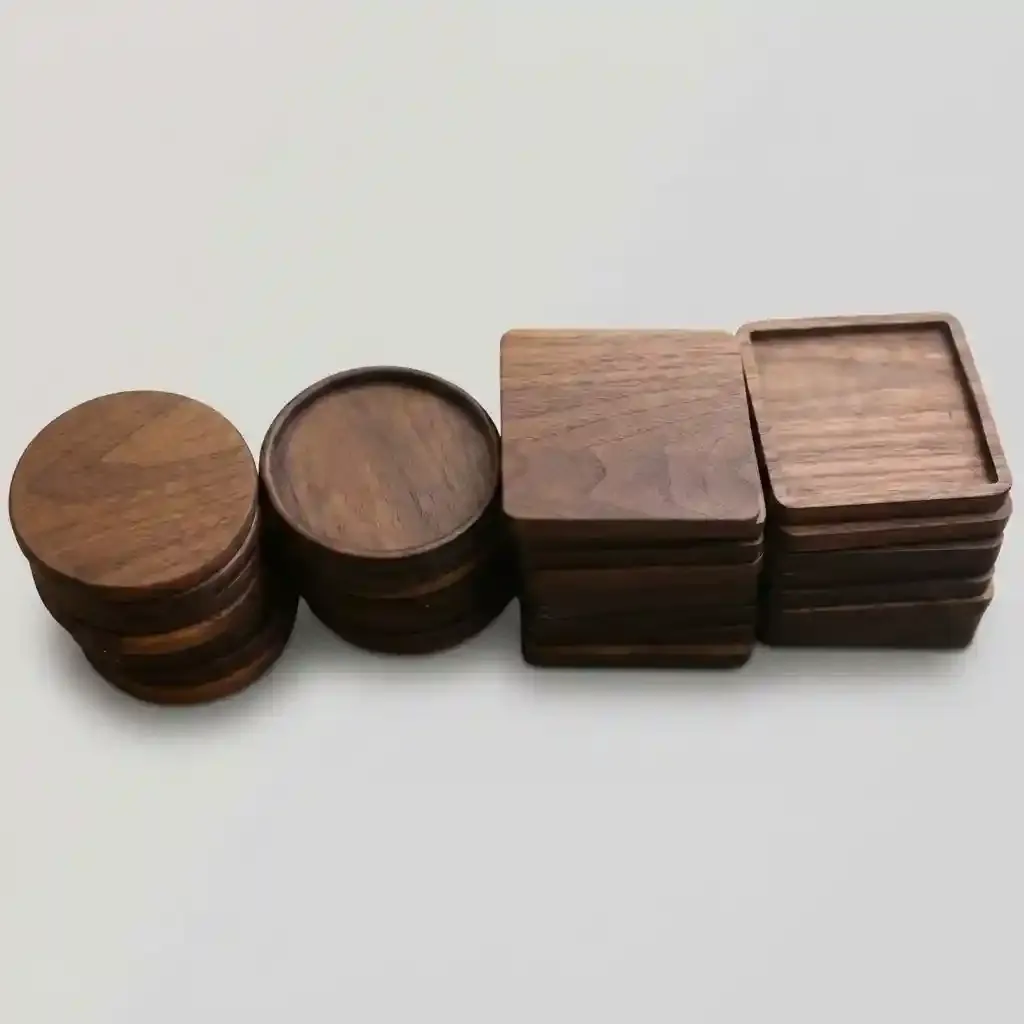 Wholesale Custom Black Walnut Wood Coasters