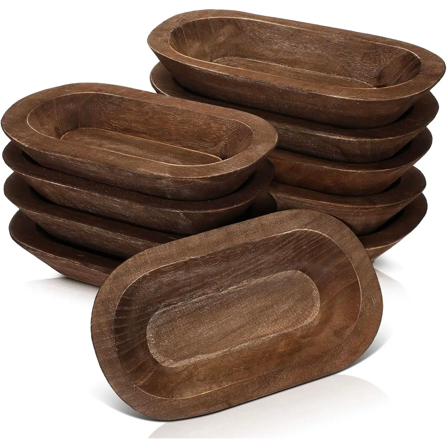 Bulk Oval Wooden Dough Bowls Custom Decorative Wood Bowls