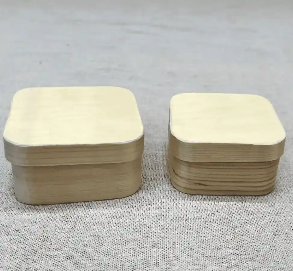 Square Pine Wood Cake Box for Basque Cheese and Mousse Packaging 4